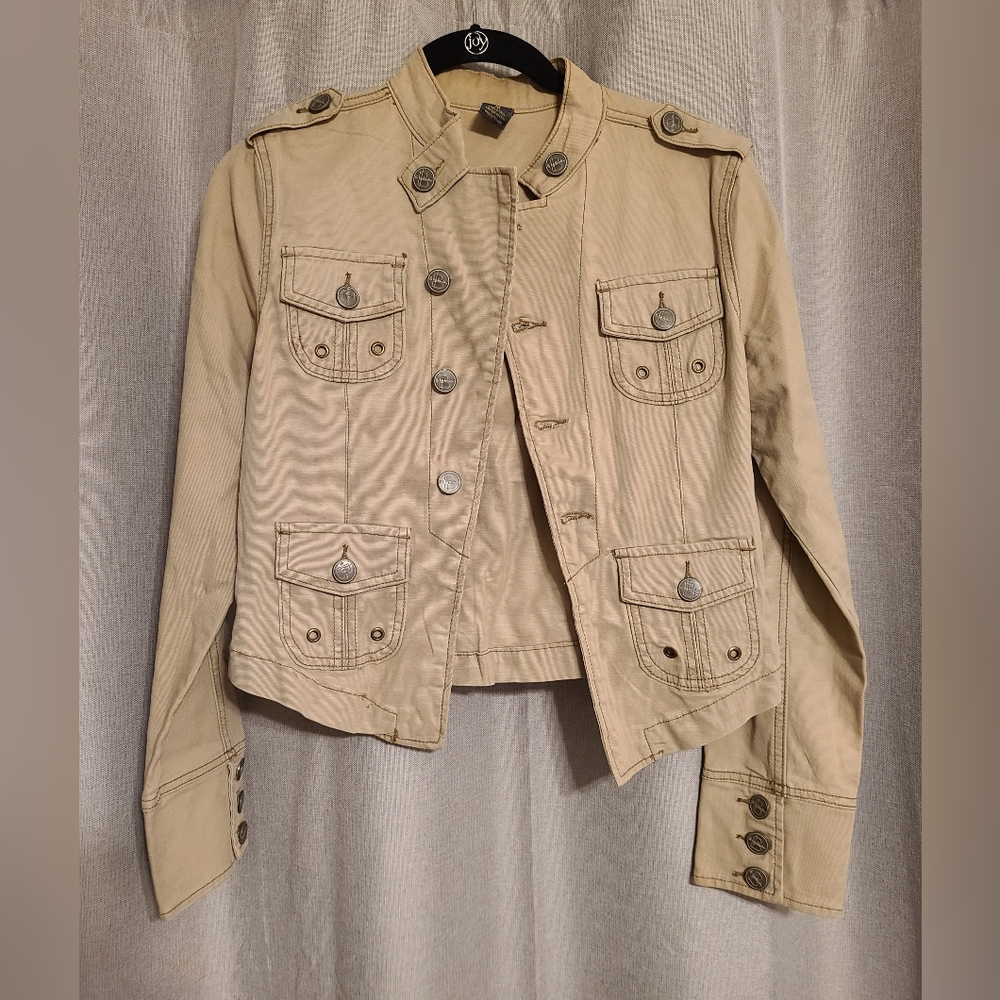 B by Bustar Tan Military Cropped Jacket